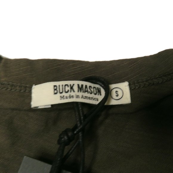 Buck Mason Mens Resin Slub T-Shirt Curved Hem L/S - Picture 6 of 10